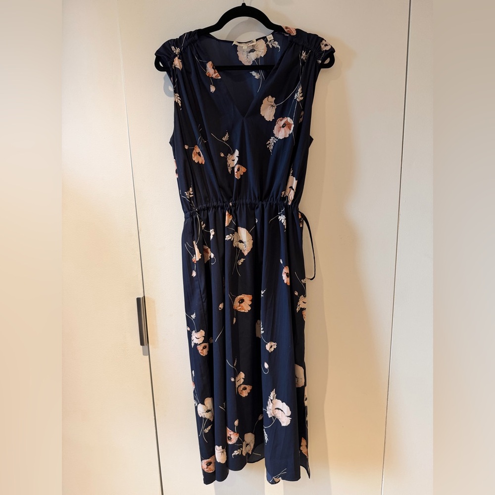 Vince Navy and Cream Floral Dress